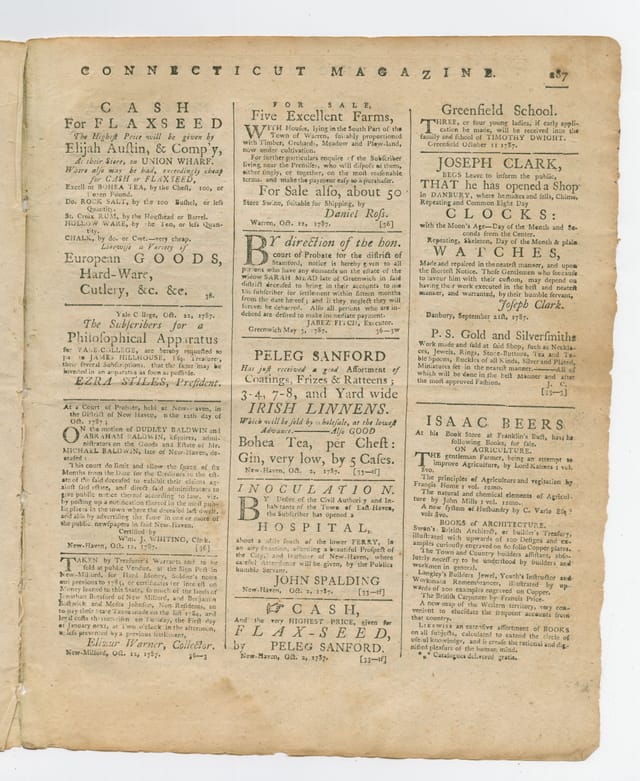 Page seven of the New-Haven Gazette of October 25, 1787